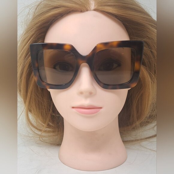 Gucci Women's Sunglasses Havana Gold Oversized Butterrfly GG0435S 003 51-22-140 - Picture 9 of 16